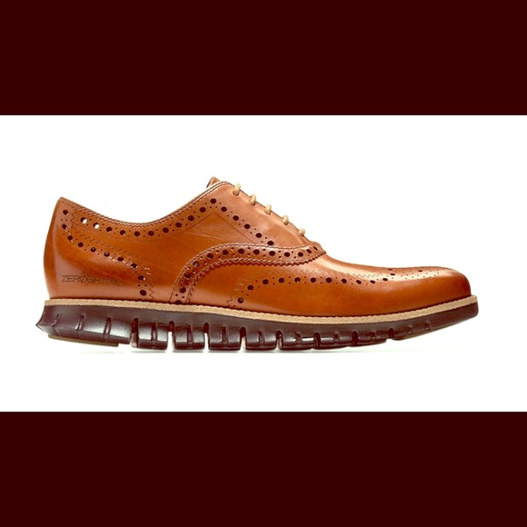 cole haan zerogrand wingtip oxford british tan java